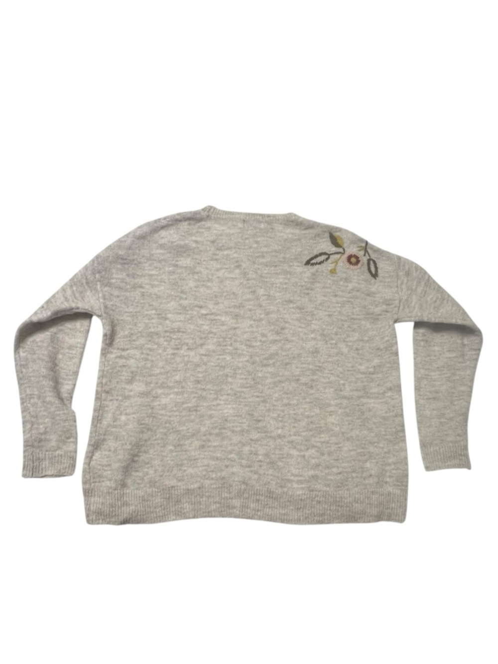 SILVERFLINT Beige Floral Embroidered Crew Neck Sweater S - Picture 3 of 7